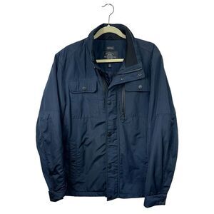Buffalo by David Bitton Nylon Quilted Utility Jacket in Navy Blue, Large